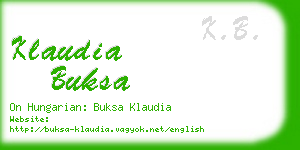 klaudia buksa business card